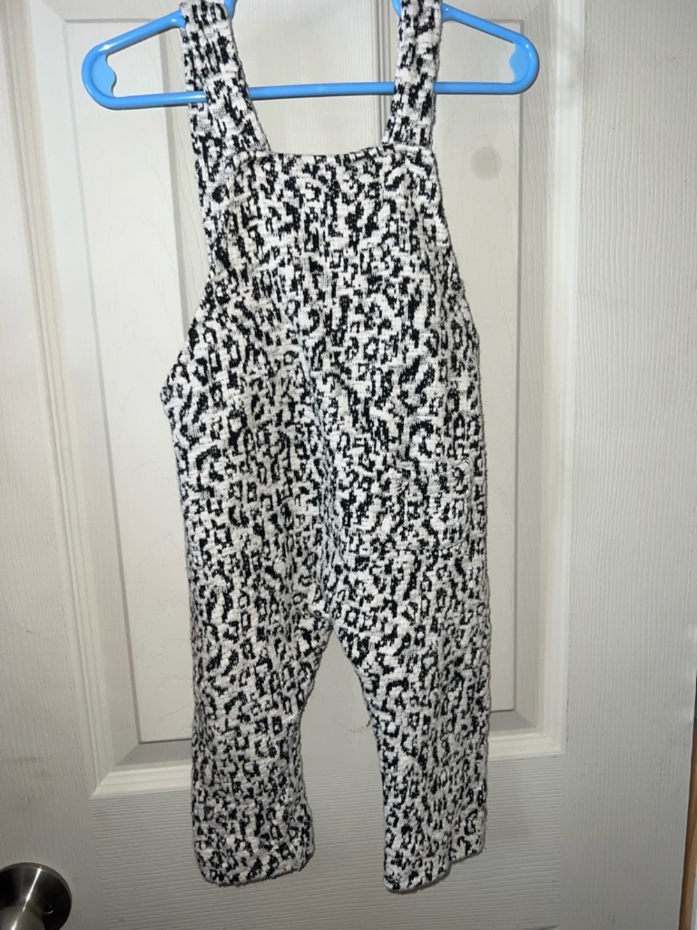 Zara Baby Knitwear Leopard Print Knit overall toddler 18-24M EUC black white